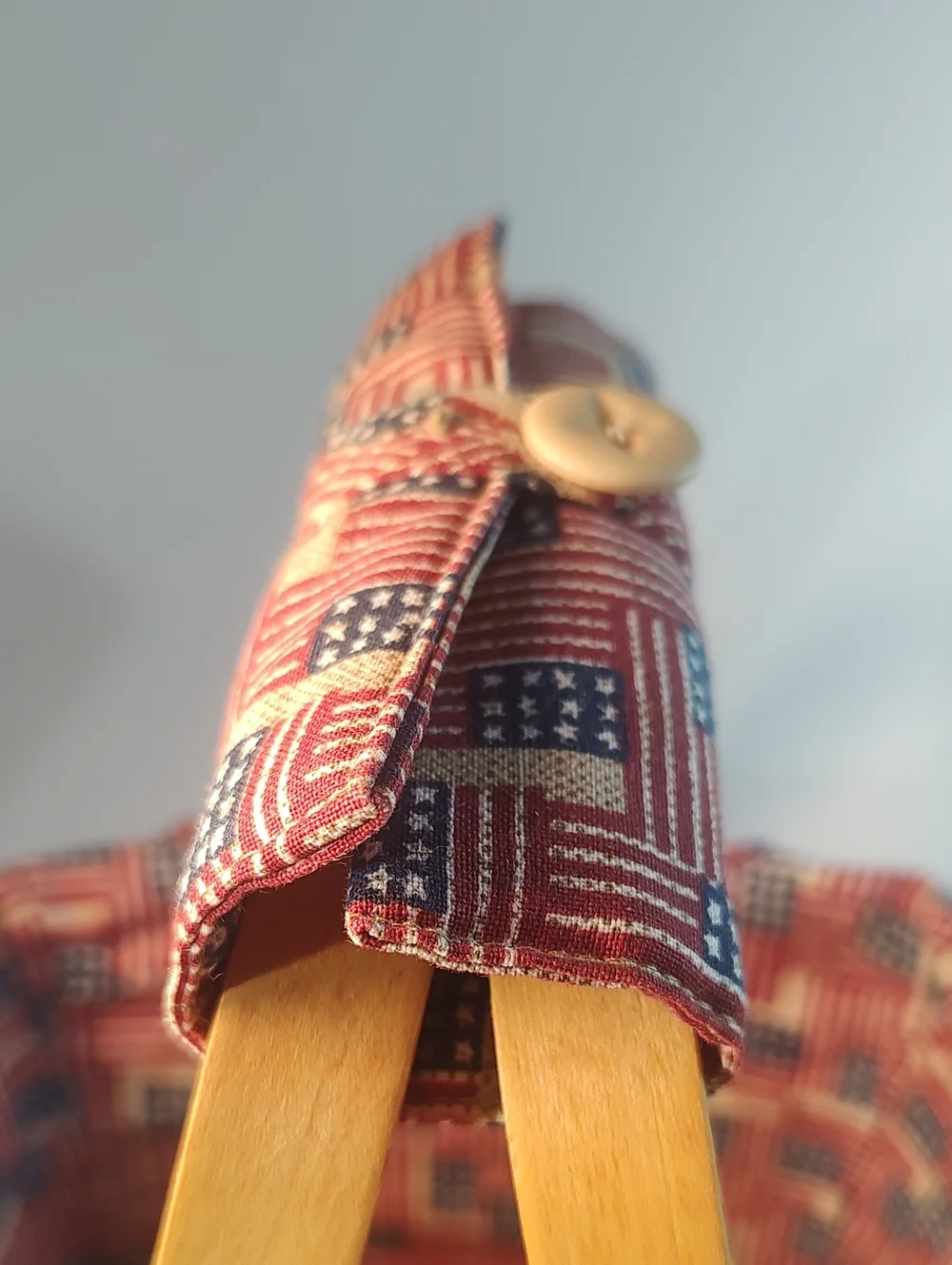 Longaberger Small Market Basket With Old Glory Liner, Flag Tie On, & Handle Tie